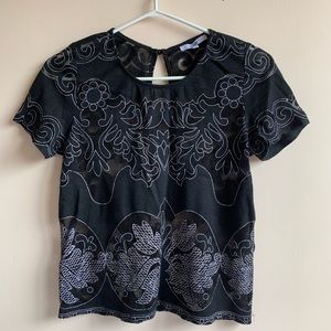 Black Net Design T-Shirt